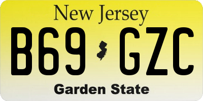 NJ license plate B69GZC