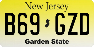 NJ license plate B69GZD