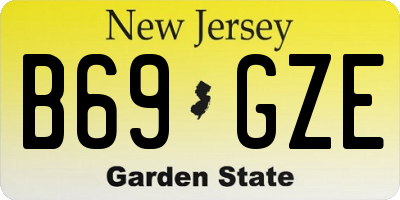 NJ license plate B69GZE