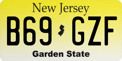 NJ license plate B69GZF