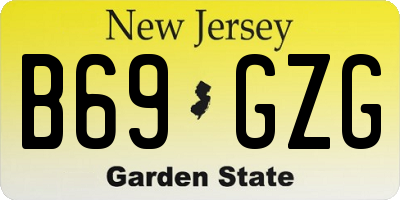 NJ license plate B69GZG