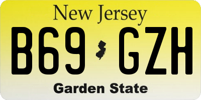 NJ license plate B69GZH