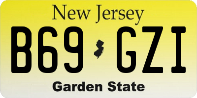 NJ license plate B69GZI