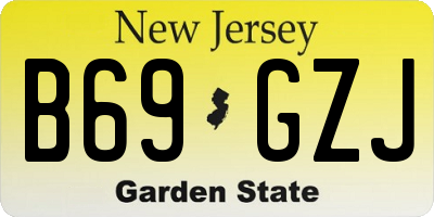 NJ license plate B69GZJ