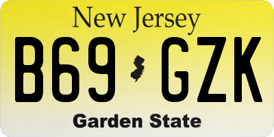 NJ license plate B69GZK