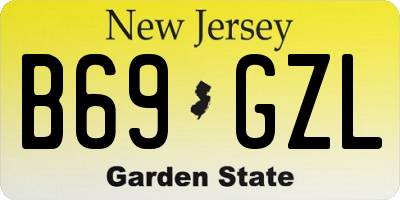 NJ license plate B69GZL