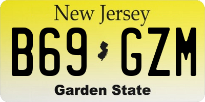 NJ license plate B69GZM