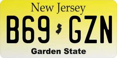 NJ license plate B69GZN