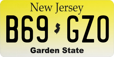 NJ license plate B69GZO