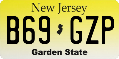NJ license plate B69GZP