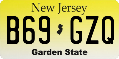 NJ license plate B69GZQ