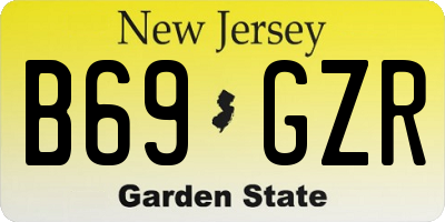 NJ license plate B69GZR