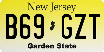 NJ license plate B69GZT