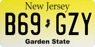 NJ license plate B69GZY