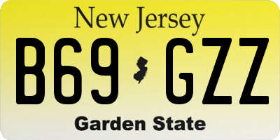 NJ license plate B69GZZ