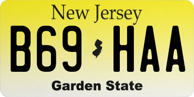 NJ license plate B69HAA