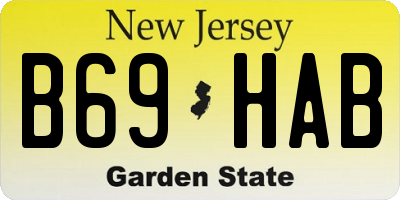 NJ license plate B69HAB