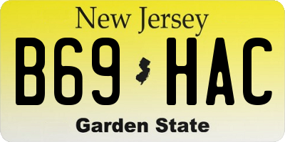 NJ license plate B69HAC
