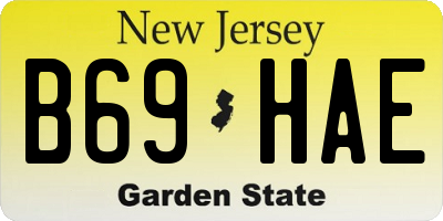 NJ license plate B69HAE