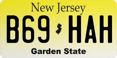 NJ license plate B69HAH