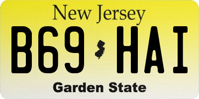 NJ license plate B69HAI