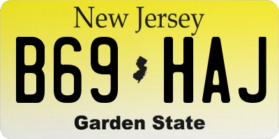 NJ license plate B69HAJ