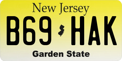 NJ license plate B69HAK