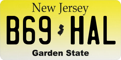 NJ license plate B69HAL