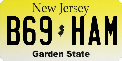 NJ license plate B69HAM