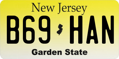 NJ license plate B69HAN