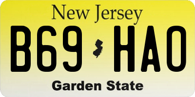 NJ license plate B69HAO