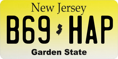 NJ license plate B69HAP