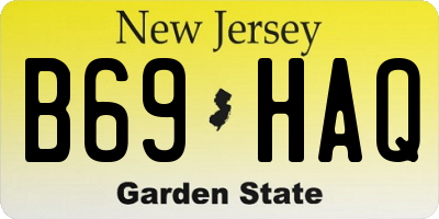 NJ license plate B69HAQ