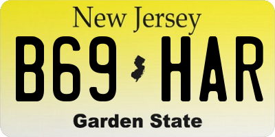 NJ license plate B69HAR