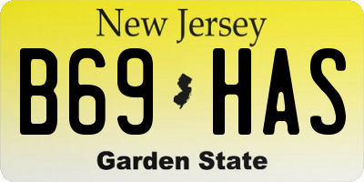 NJ license plate B69HAS