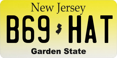 NJ license plate B69HAT