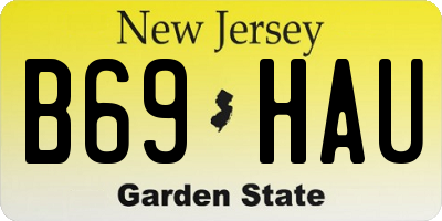 NJ license plate B69HAU