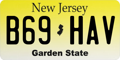 NJ license plate B69HAV