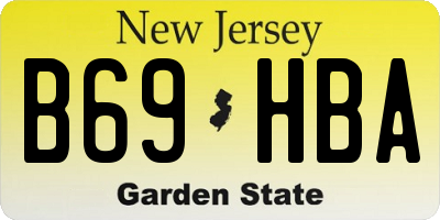 NJ license plate B69HBA