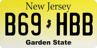 NJ license plate B69HBB