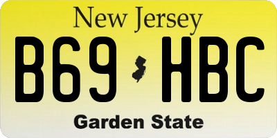 NJ license plate B69HBC