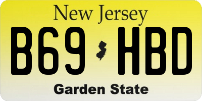 NJ license plate B69HBD