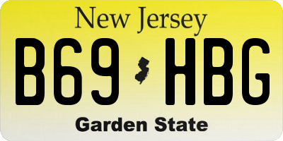 NJ license plate B69HBG