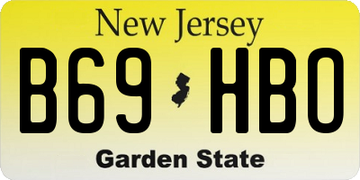 NJ license plate B69HBO