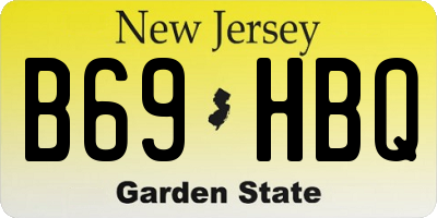 NJ license plate B69HBQ