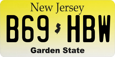 NJ license plate B69HBW
