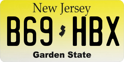 NJ license plate B69HBX