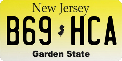 NJ license plate B69HCA