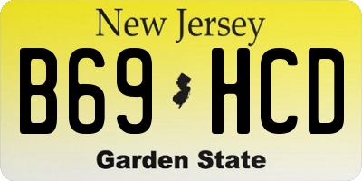 NJ license plate B69HCD