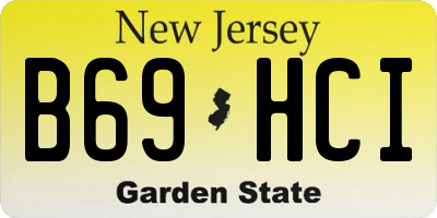 NJ license plate B69HCI